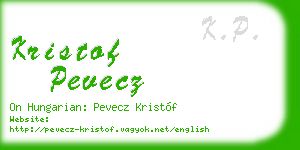 kristof pevecz business card