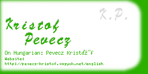 kristof pevecz business card